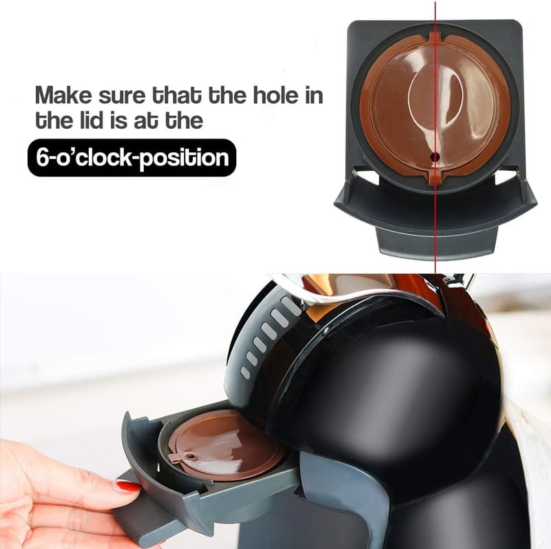 HAILASRE Újrahasználható Kávékapszula Dolce Gusto Kávéfőzőhöz, 6 Darabos Szett, Környezetbarát Kávépod Szűrő, 3 Fekete + 3 Barna