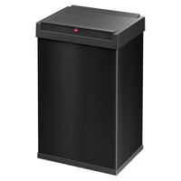 Coș de gunoi pentru bucătărie Hailo Big-Box Swing L - 35 litri - Capac oscilant cu auto-închidere - Tablă de oțel - Cadru de fixare a sacului de gunoi - Coș de gunoi pătrat - Negru 1