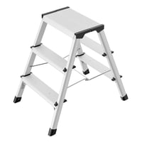 Hailo D60 StandardLine Alumínium Összecsukható Lépcsőszék 2x3 Fokos 150 kg Teherbírás Soft-Grip Talppal Ezüst 1