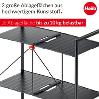 Hailo Quickboard skladacia univerzálna polica na kolieskach, matná čierna – bez 1 náhradného kolieska (neúplná, inak ako nová) 7
