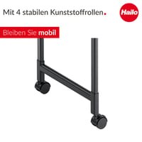 Hailo Quickboard skladacia univerzálna polica na kolieskach, matná čierna – bez 1 náhradného kolieska (neúplná, inak ako nová) 9