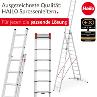 Scară telescopică din aluminiu Hailo T80 FlexLine, 13 trepte, înălțime de lucru 450 cm, argintiu, 13,1 kg 6