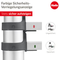 Scară telescopică din aluminiu Hailo T80 FlexLine, 13 trepte, înălțime de lucru 450 cm, argintiu, 13,1 kg 3
