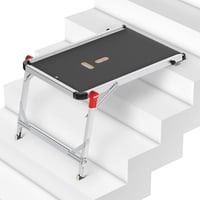 Hailo TP1 Lépcsős Munkaplatform – Csúszásmentes Rétegelt Lemez, Beépített Vízmérték, Soft-Grip Talp, 150 kg Teherbírás, Állítható, Ezüst 1