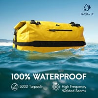 Haimont 60L vízálló hátizsák sárga roll-top horgászat kajak rafting 2