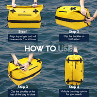 Haimont 60L vízálló hátizsák sárga roll-top horgászat kajak rafting 5