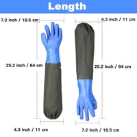 Haiou vízálló tavi kesztyű 65 cm kék, sav- és lúgálló munka kesztyű 4