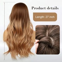 HAIRCUBE Hosszú Barna Hullámos Paróka Nőknek - Természetes Hatású Göndör Műhaj Frufruval - Hőálló Szintetikus Paróka Mindennapi és Alkalmi V 5