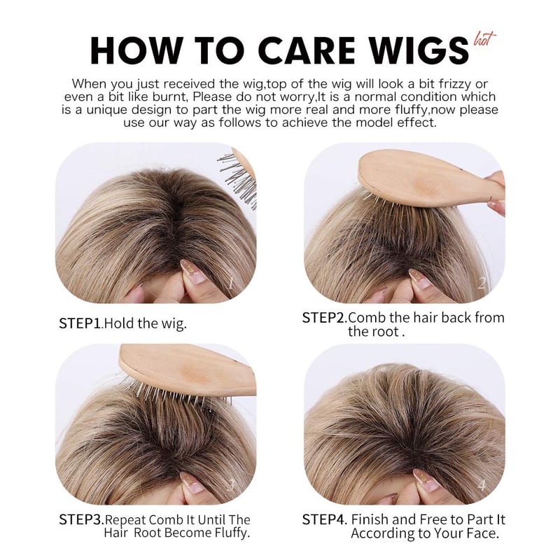 HAIRCUBE Rövid Szőke Paróka Fekete Gyökerekkel Női Hajparóka