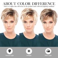 HAIRCUBE Rövid Szőke Paróka Fekete Gyökerekkel Női Hajparóka 8