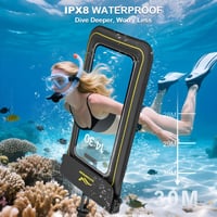 HAISSKY Vodotesné puzdro na telefón do 7 palcov s IPX8 remienkom na ruku a plávajúcim puzdrom, pre dotykovú obrazovku a používanie fotoaparátu, kompatibilné s iPhone a Samsung, 4