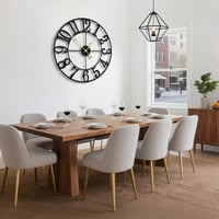 HAITANG Nagy Falióra Modern Fekete Fém Kerek 80 cm Átmérő Néma Elemmel Működő Vintage Stílusú Arab Számjegyes Óra Nappaliba Hálószobába Kony 7