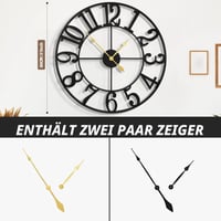HAITANG Nagy Falióra Modern Fekete Fém Kerek 80 cm Átmérő Néma Elemmel Működő Vintage Stílusú Arab Számjegyes Óra Nappaliba Hálószobába Kony 3