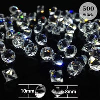 HAKACC 500 db Átlátszó Üveg Dekorgyémánt 10 mm - Kristálytiszta Díszítőkövek Esküvői Asztaldekorációhoz, Rendezvényekhez 2