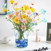 HAKACC Irizáló Üveg Kavicsok - 120 db Fényes Kék Dekorációs Kő Mozaik Készítéshez, Lapos Fehér Üvegkövek Díszítéshez 4