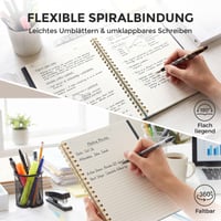 Špirálový projektový zápisník HAKACC s 5 oddeľovačmi, formát A4, čierny, plánovací blok pre študentov a kanceláriu 5