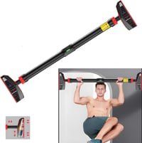 HAKENO Hrazda na zhyby do dverí bez vŕtania, nastaviteľná 75-94 cm, nosnosť 200 kg, 360° ozubený zámok 7