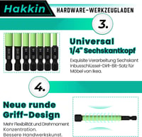 Hakkin 100mm Hex Csavarhegy Készlet S2 Ütésálló 10 Darab Mágneses 5