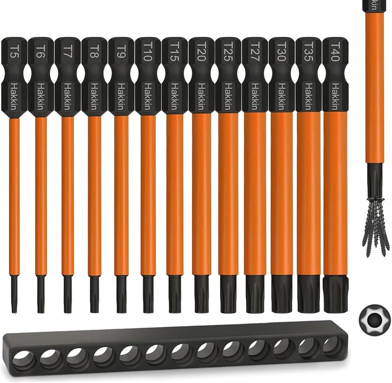 Hakkin 13 részes Torx bit készlet 75mm mágneses csavarhúzó S2 acél