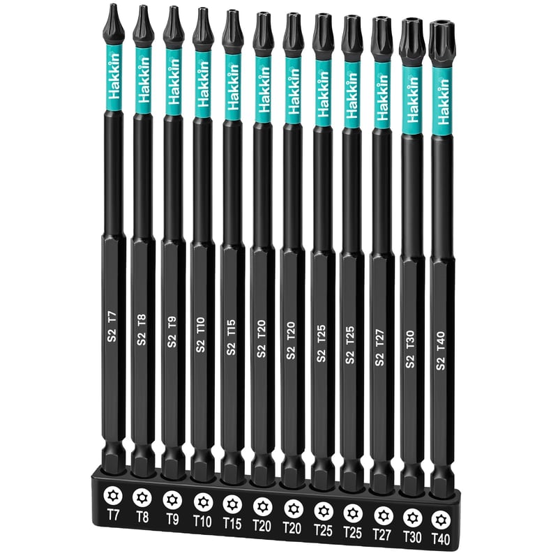 Hakkin set Torx bitova 150 mm, 1/4", S2 čelik, 12 dijelova (T7-T40)