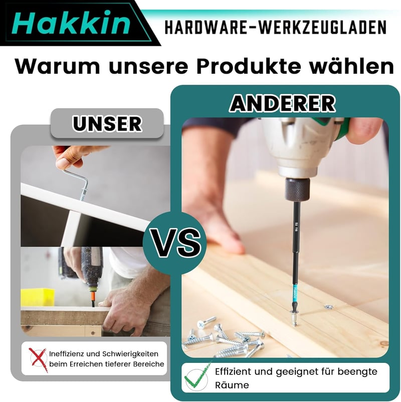 Hakkin 150mm Torx Bit készlet 12db hosszú bitek 1/4" S2 csavarhúzóhoz