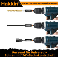 Hakkin 5 db 60 mm Mágneses Bittartó 1/4" Gyorscserélő Fúrószár Hosszabbító Elektromos Fúrókhoz, Csavarbehajtókhoz, Krómvanádium Acél 5