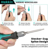 Hakkin 7 részes gömbfejű imbuszkulcs készlet 2-8 mm, 65 mm hosszú, S2 acél, mágneses, 1/4" befogású, szereléshez, barkácsoláshoz 7