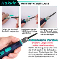 Hakkin set Torx bitova 1/4" S2 čelik, dugi, s rupom - 12 kom. 5