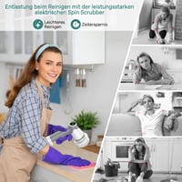 Haksimey električna četka za čišćenje sa 7 zamjenjivih glava, bežični rotirajući čistač, 2 brzine, za čišćenje pločica i tuševa 2
