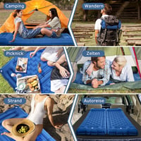 Haksimey Önfelfújó Kempingmatrac 12 cm Vastag - 72x200 cm Légmatrac Beépített Párnával és Lábpumpával - Túrázáshoz, Kempingezéshez, Szabadté 7