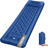 Haksimey Önfelfújó Kempingmatrac 12 cm Vastag - 72x200 cm Légmatrac Beépített Párnával és Lábpumpával - Túrázáshoz, Kempingezéshez, Szabadté 1