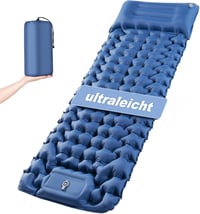 Haksimey Önfelfújó Ultrakönnyű Kempingmatrac - Lábpumpával, Beépített Párnával, 8 cm Vastag, Vízálló, 300 kg Teherbírás, Túrázáshoz, Utazásh 1