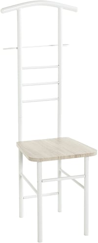 HAKU 80088 Scaun cu valet Stumm, cu spațiu de depozitare, stejar-alb, MDF și metal, stil modern, 46x119x50 cm 1