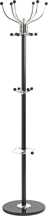 Cuier vertical HAKU, crom-negru cu bază din marmură, metal, stil modern – 176 x 38 cm 1