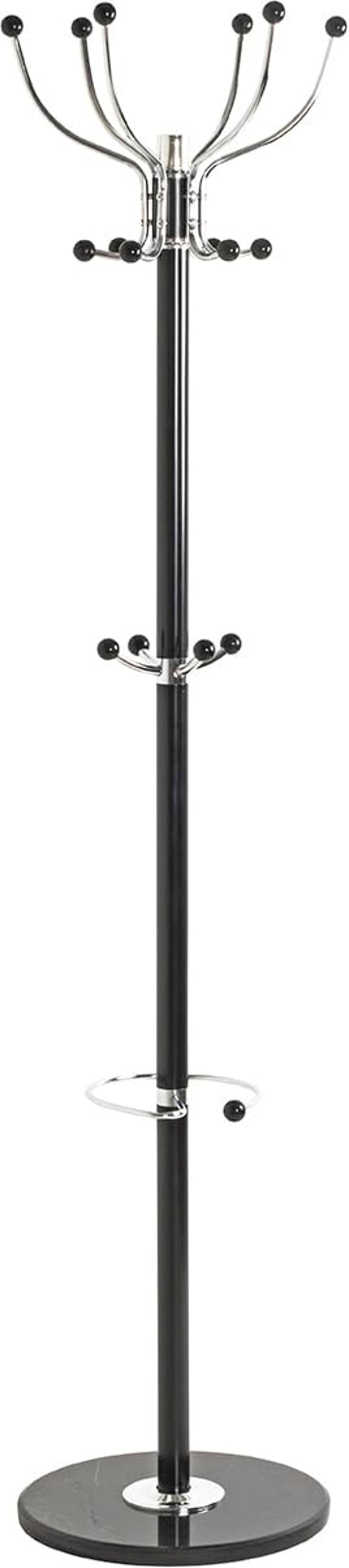 Cuier vertical HAKU, crom-negru cu bază din marmură, metal, stil modern – 176 x 38 cm