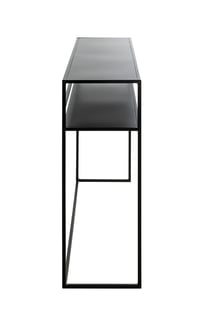 Kovový konzolový stolík HAKU v čiernej farbe, moderný predsieňový nábytok, rozmery 112x81x28 cm 5