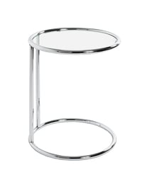 Măsuță de cafea HAKU Furniture 64235 cu blat rotund din sticlă și bază din metal cromat, măsuță de living modernă, 55 x 45 cm 5