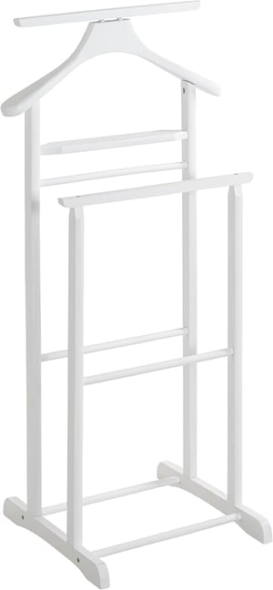HAKU Nemý sluha z masívneho dreva, biely, 47x102x36 cm – kozmetické poškodenie (prasknutá lišta), funkčný (stav: pozri 2. obrázok)
