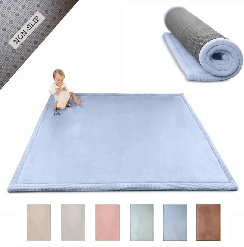 Hakuna Matte Babajáték Szőnyeg memóriahab csúszásgátló aljjal 200 x 150 x 2,5 cm kék mászóka tatami