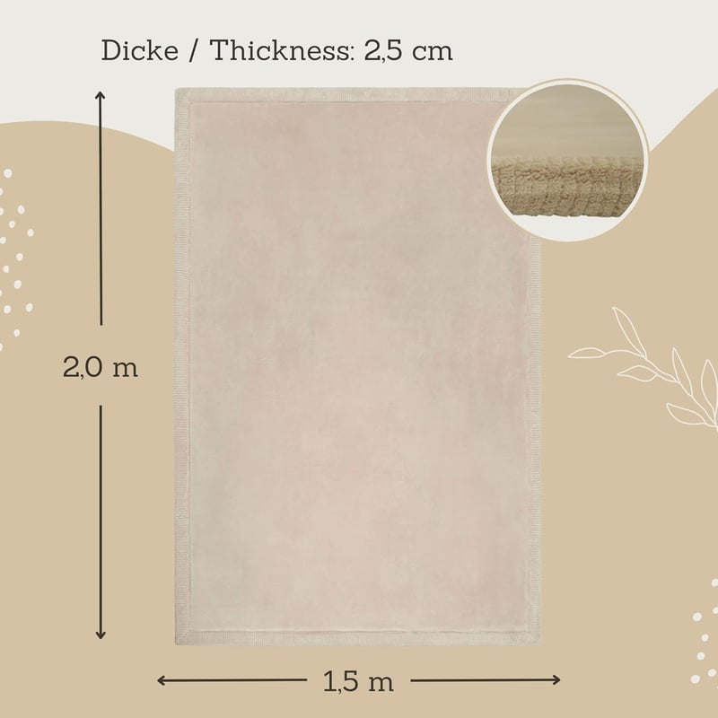 Hakuna Matte Cloud-Soft baba játszószőnyeg 200x150cm memóriahabos csúszásmentes - 150 x 200 cm, Beige