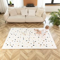 Hakuna Matte XXL Puzzle Szőnyeg Babáknak 180x120 cm Konfetti Mintával - 6 db 60x60 cm-es Vastag EVA Lap, Puha Játszószőnyeg Kisgyermekeknek, 7