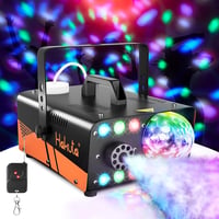 HAKUTA 600W Ködgép Diszkógömbbel és RGB LED Világítással - Automata Ködpermetezés 2300 CFM - Bulikhoz, Színpadi Előadásokhoz, Halloweenre 2