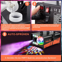 HAKUTA 600W Ködgép Diszkógömbbel és RGB LED Világítással - Automata Ködpermetezés 2300 CFM - Bulikhoz, Színpadi Előadásokhoz, Halloweenre 5