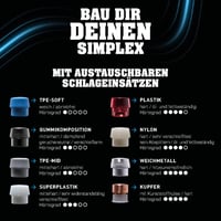 Ciocan cu impact redus Halder Simplex 3027.030 cu capete din cauciuc/superplastic, carcasă din fontă maleabilă și coadă din lemn, diametru 30 mm 4