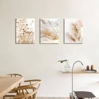 HALFLEMART 3 részes Pampasfű Vászonkép Beige Tengerpart Dekoráció 90x40cm 2