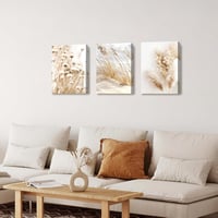 HALFLEMART 3 részes Pampasfű Vászonkép Beige Tengerpart Dekoráció 90x40cm 4