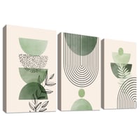 HALFLEMART Boho Sage Green platno s geometrijskim uzorkom zidna dekoracija 150x70cm 1