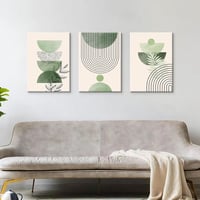 HALFLEMART Boho Sage Green Vászonkép Geometrikus Mintás Fali Dekoráció 150x70cm 4