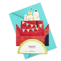 Narodeninové 3D pohľadnice Hallmark Paper Wonder Peanuts – motív Snoopyho búda 8