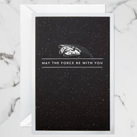 Hallmark Star Wars 3D vyskakovacie blahoželanie Millennium Falcon – narodeniny, Deň otcov, vesmírna téma Han Solo, strieborné 8